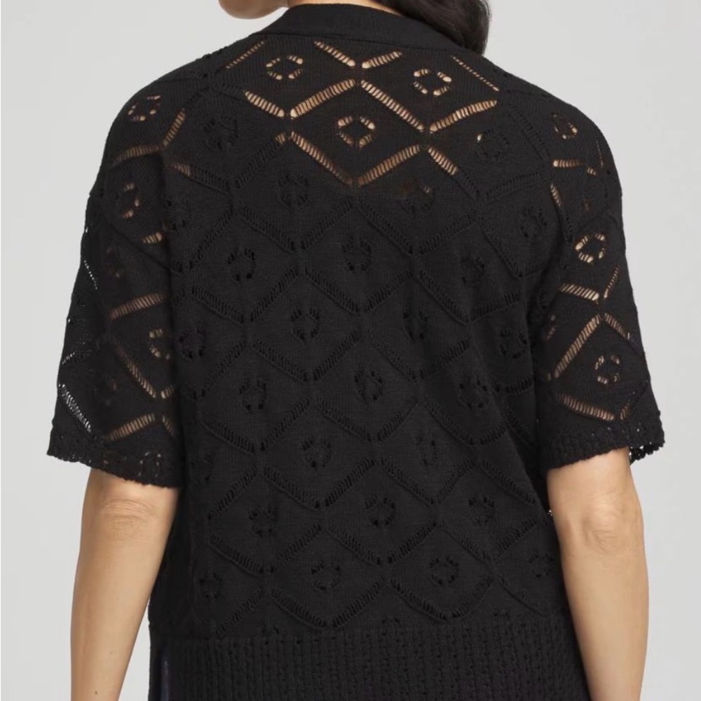Chico's Black Cardigan with Gold Accents - Picture 4 of 5